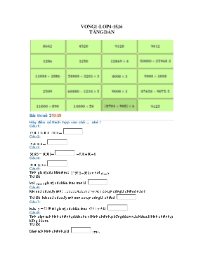 Đề violympic môn Toán Lớp 4 - Vòng 1 - Năm học 2015-2016